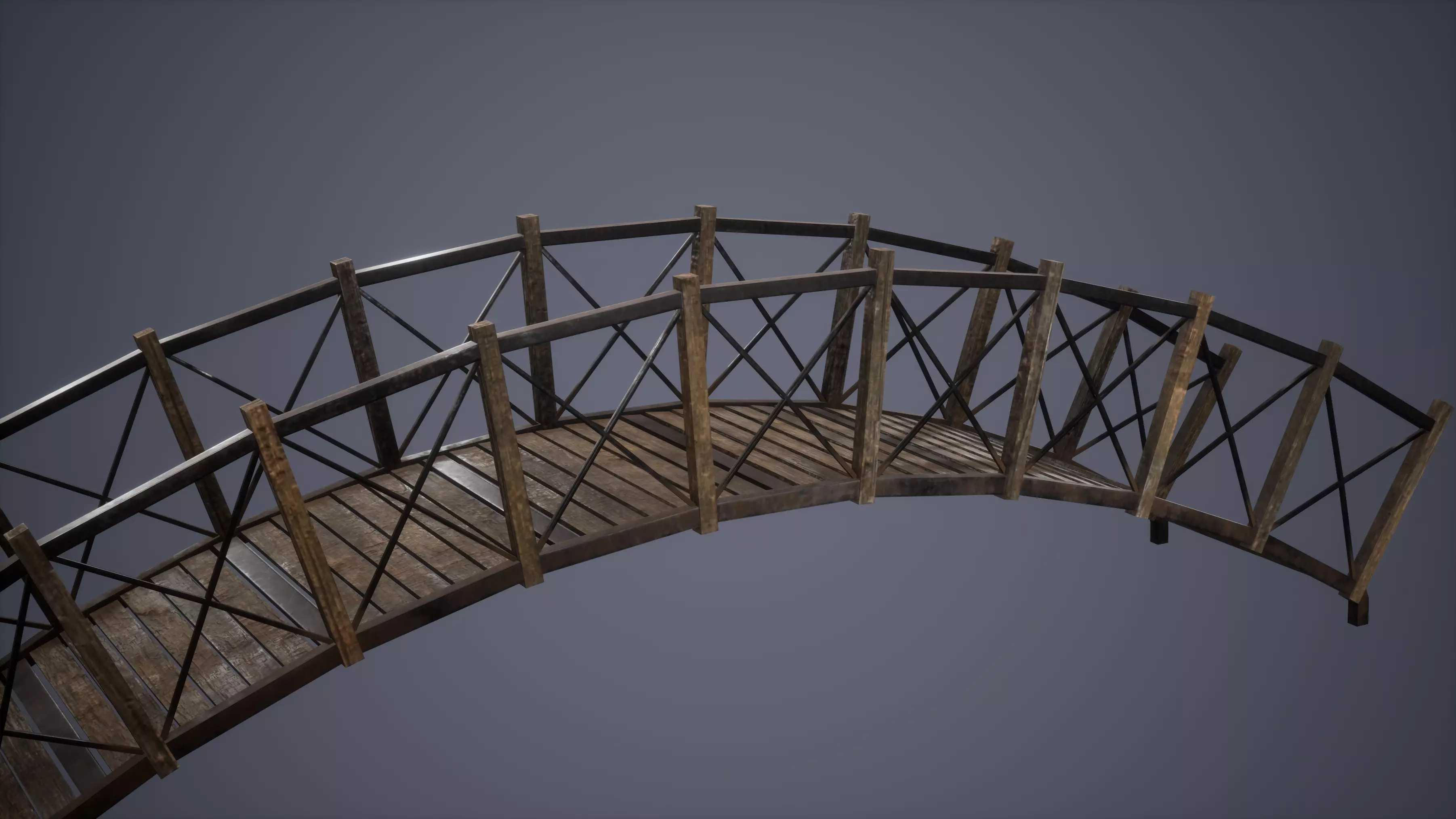 Forest Bridge Low Poly Game Ready Low-poly 3D model_0