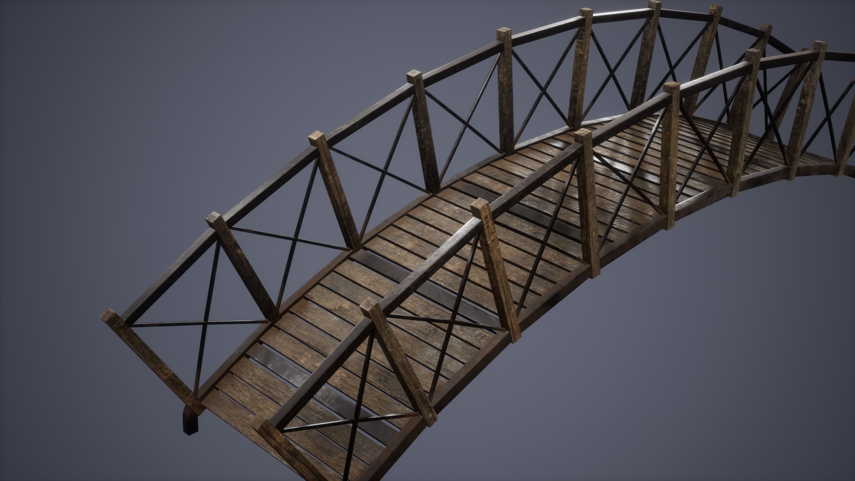 Forest Bridge Low Poly Game Ready Low-poly 3D model_1