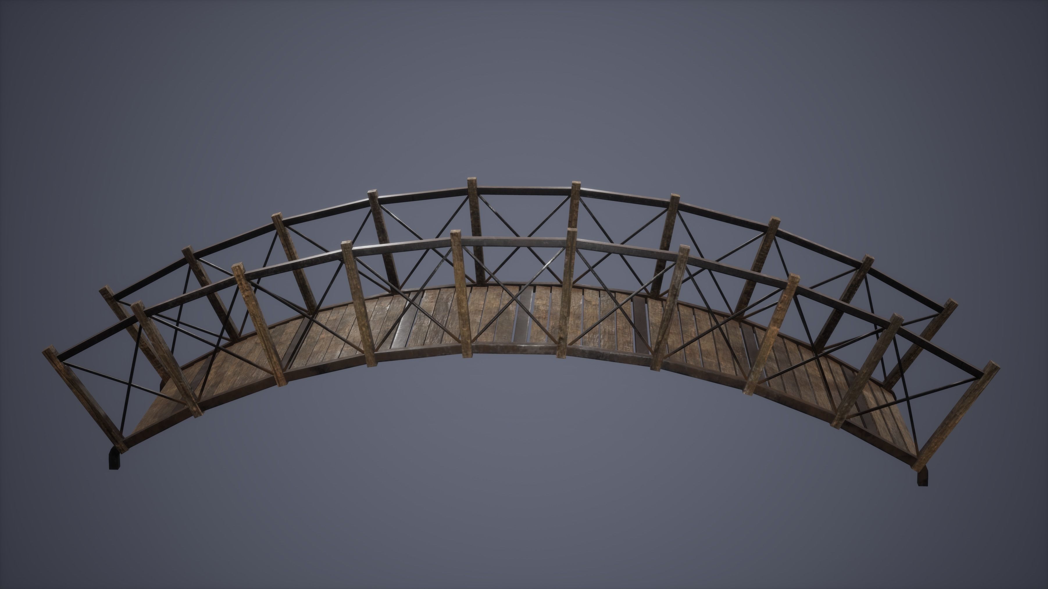 Forest Bridge Low Poly Game Ready Low-poly 3D model_4