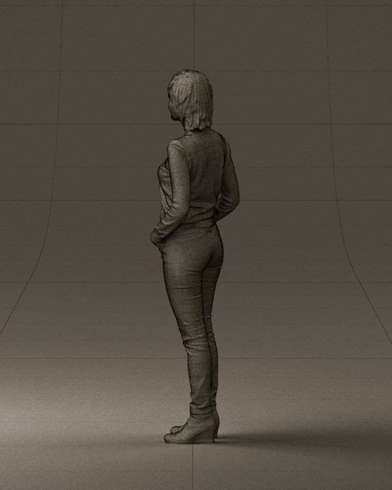 Woman in lava red blouse 0763 3D model_23