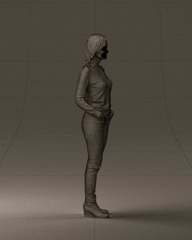 Woman in lava red blouse 0763 3D model_11