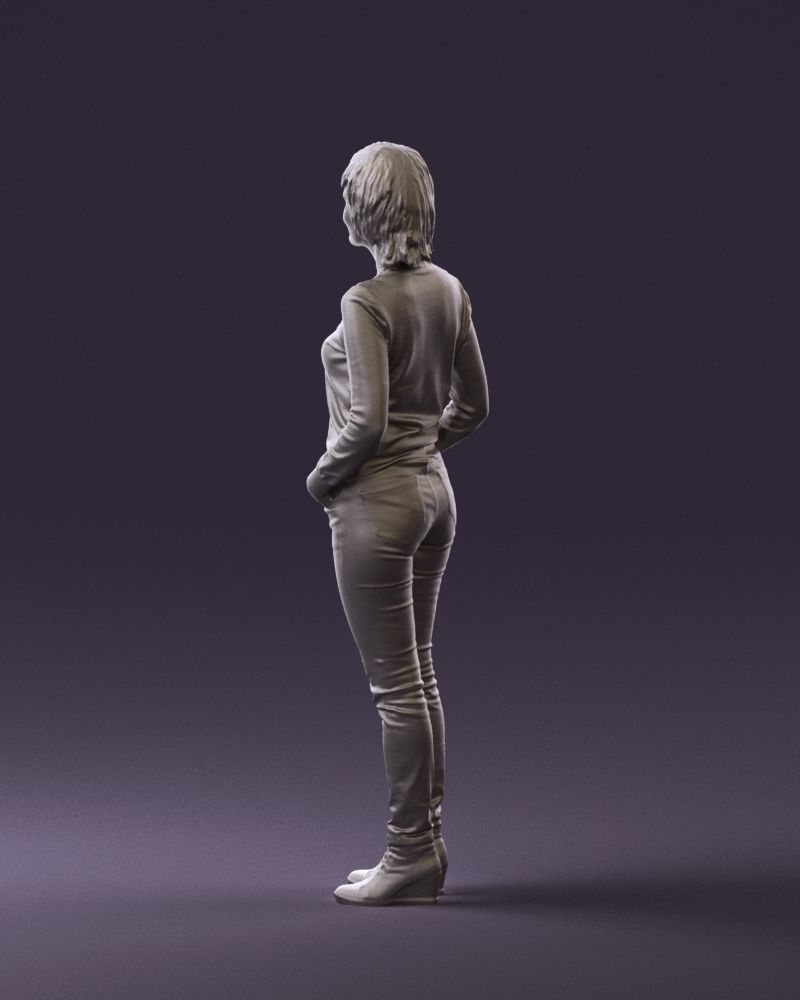 Woman in lava red blouse 0763 3D model_22