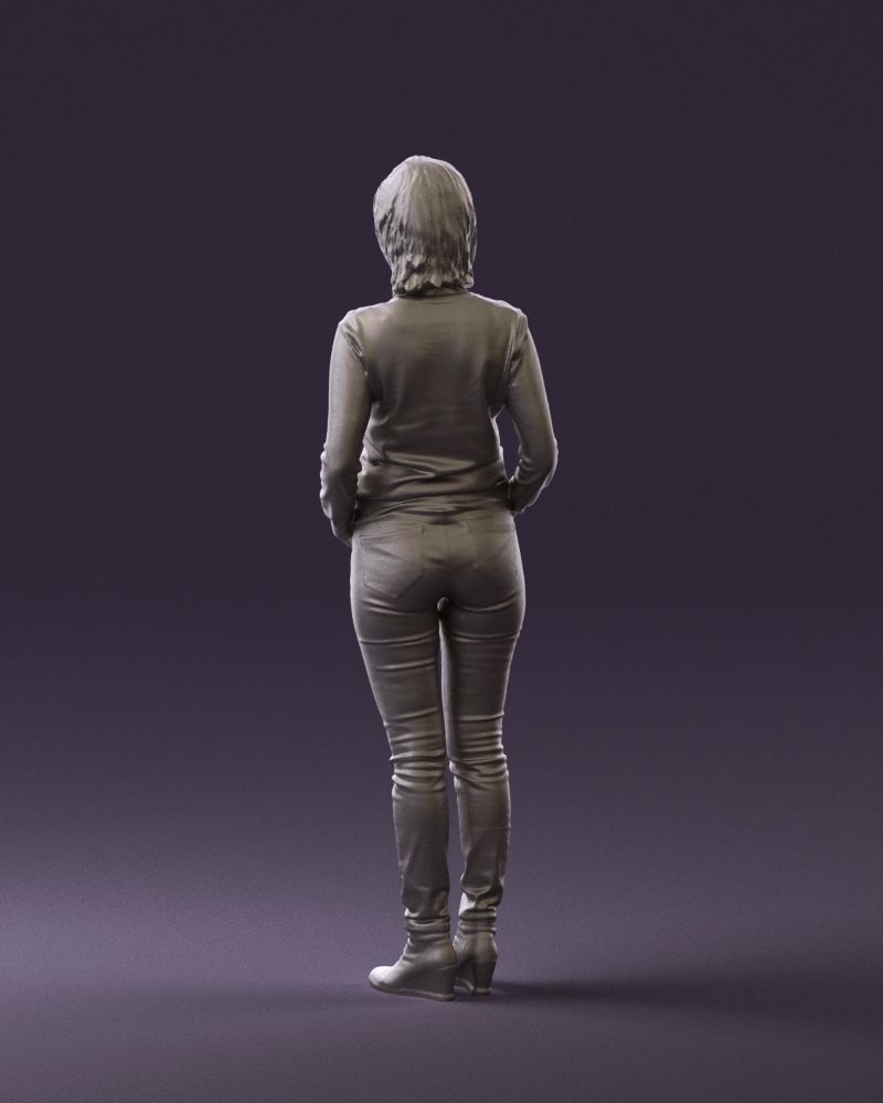 Woman in lava red blouse 0763 3D model_19