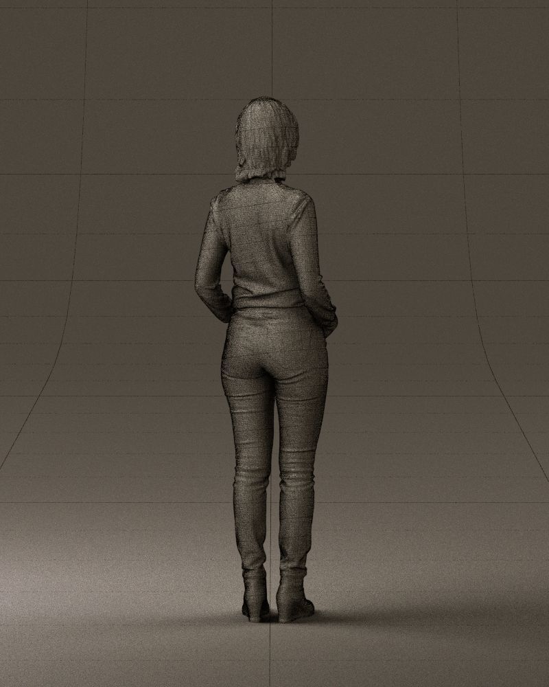 Woman in lava red blouse 0763 3D model_17