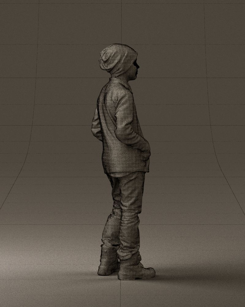 Young boy in long sleeve sweater 0763 3D model_14