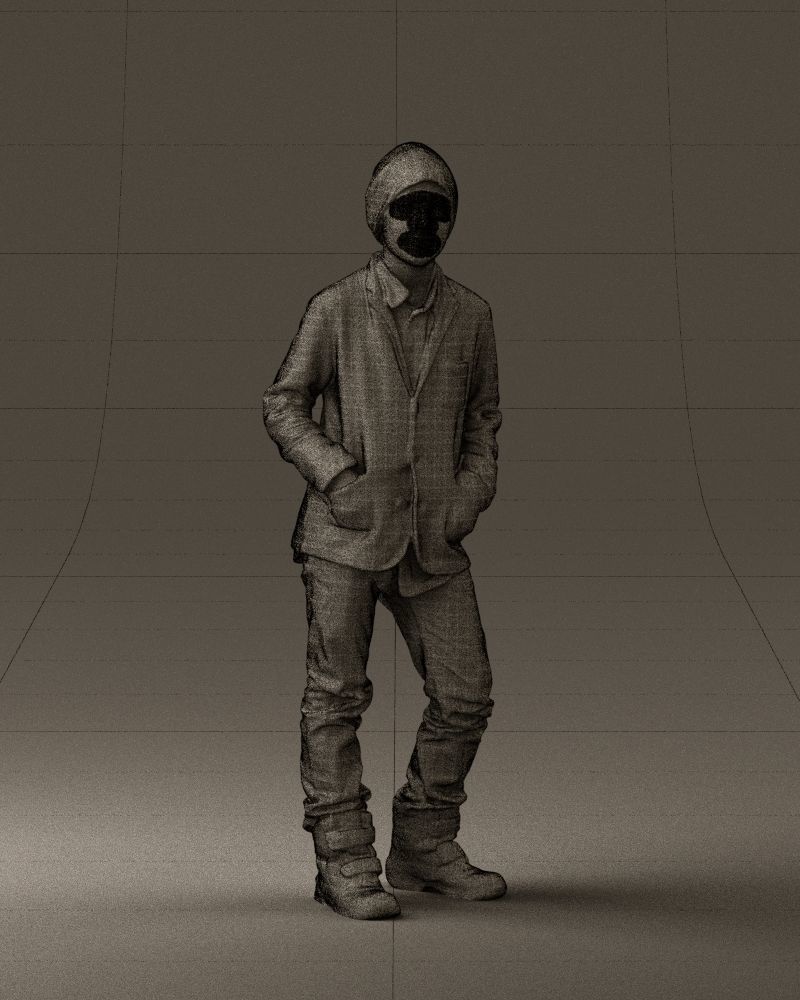 Young boy in long sleeve sweater 0763 3D model_2