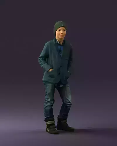 Young boy in long sleeve sweater 0763