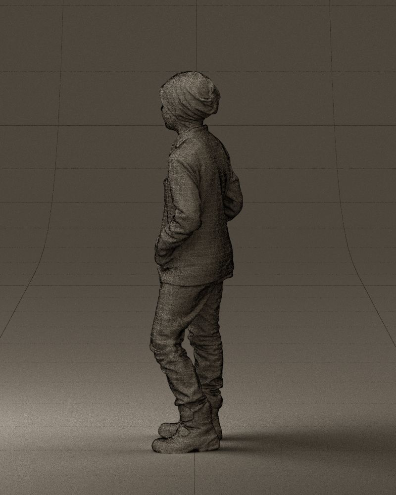 Young boy in long sleeve sweater 0763 3D model_23