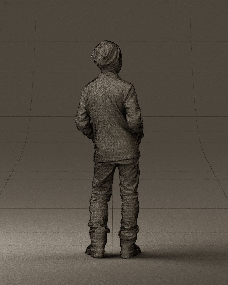 Young boy in long sleeve sweater 0763 3D model_17