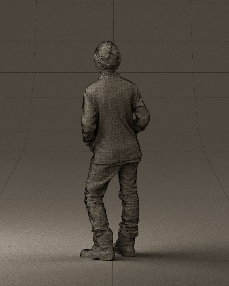 Young boy in long sleeve sweater 0763 3D model_20