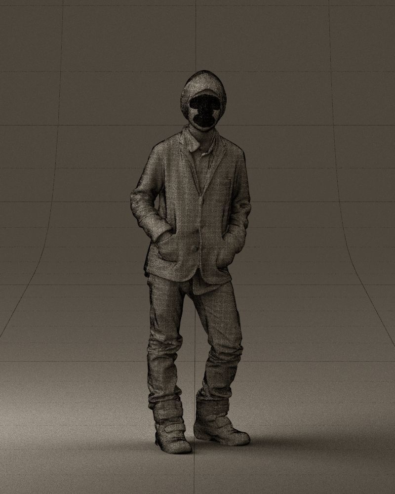 Young boy in long sleeve sweater 0763 3D model_35