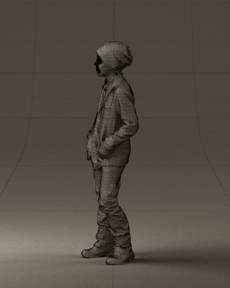 Young boy in long sleeve sweater 0763 3D model_26