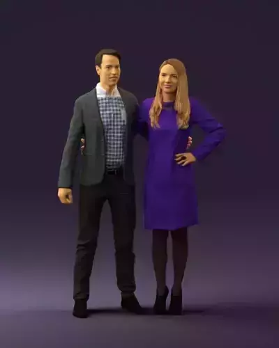 Man and woman in violet dress 0780