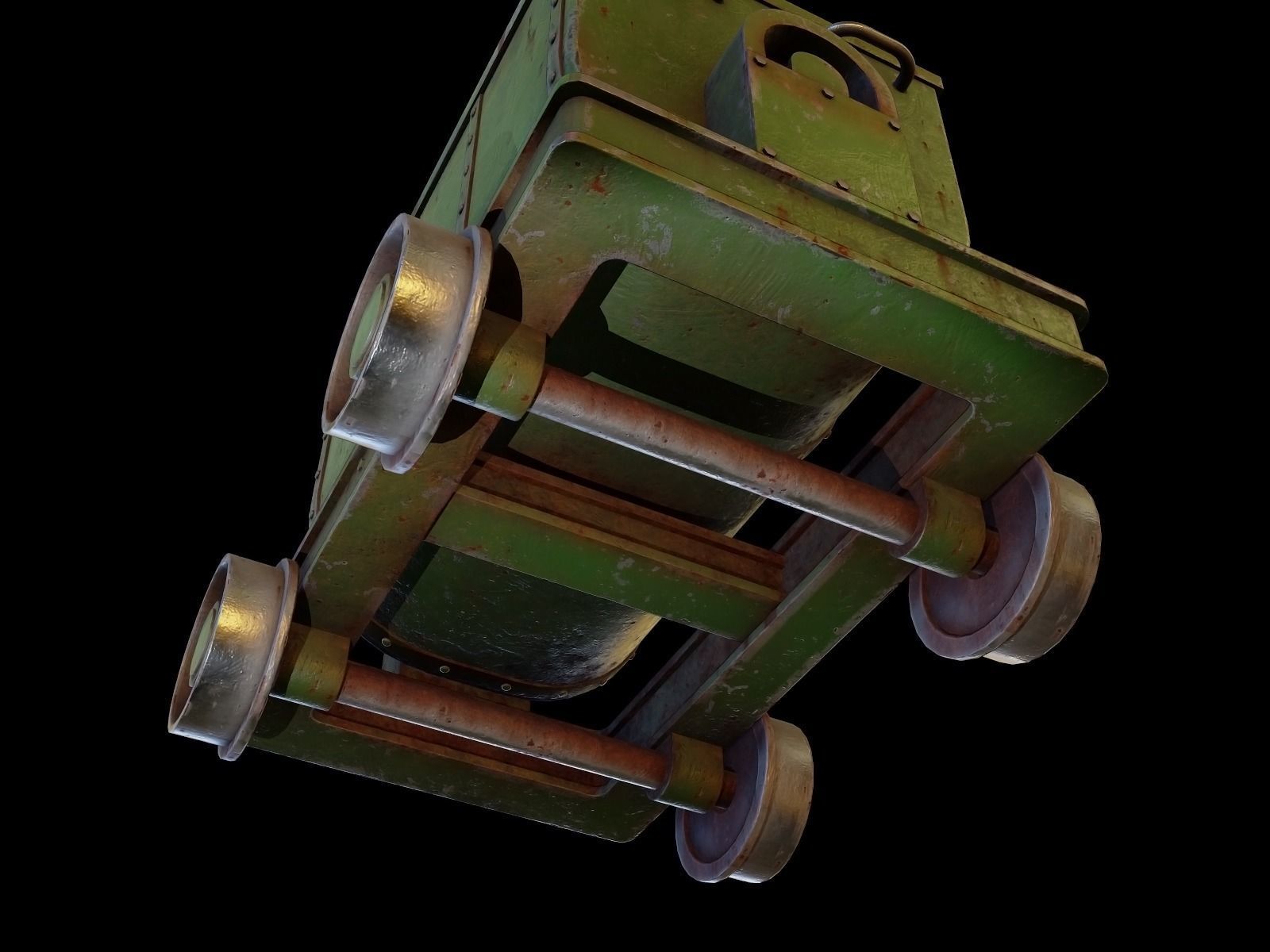 Mining cart Low-poly 3D model_7