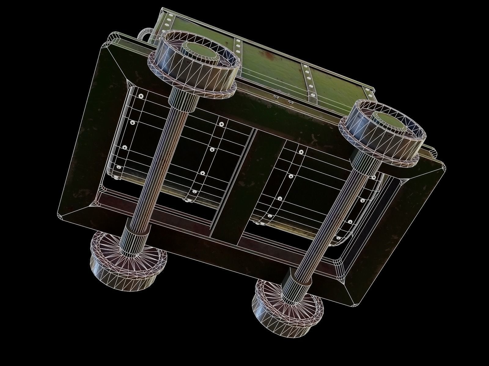 Mining cart Low-poly 3D model_10