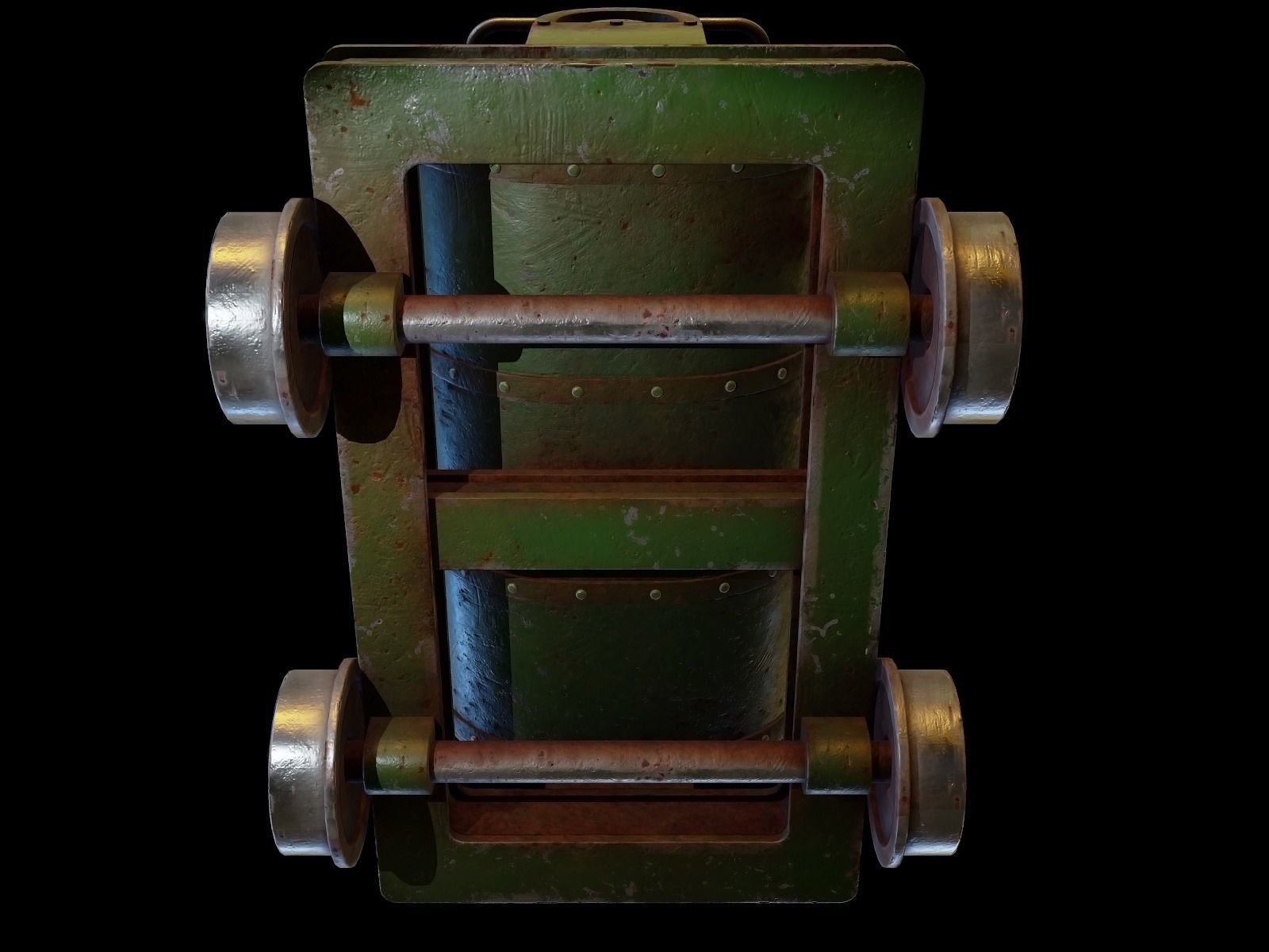 Mining cart Low-poly 3D model_8