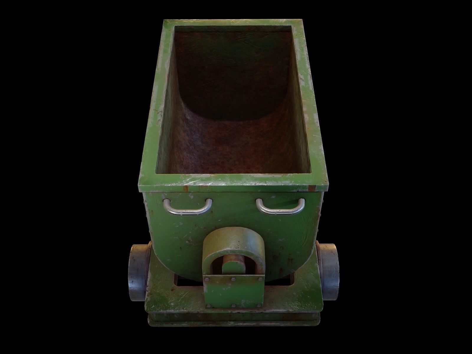 Mining cart Low-poly 3D model_3