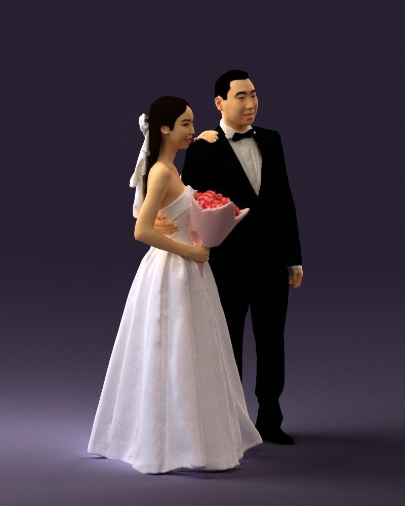 Wedding man and woman 0777 3D model_9