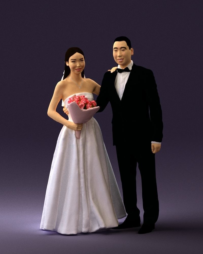 Wedding man and woman 0777 3D model_36