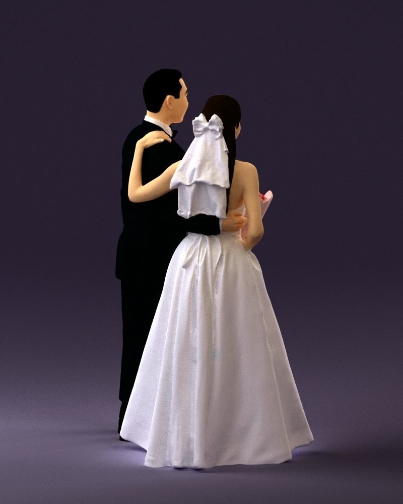 Wedding man and woman 0777 3D model_15