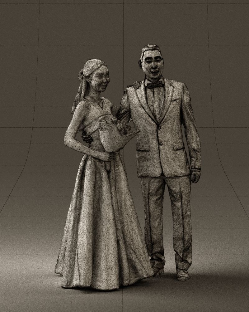 Wedding man and woman 0777 3D model_8