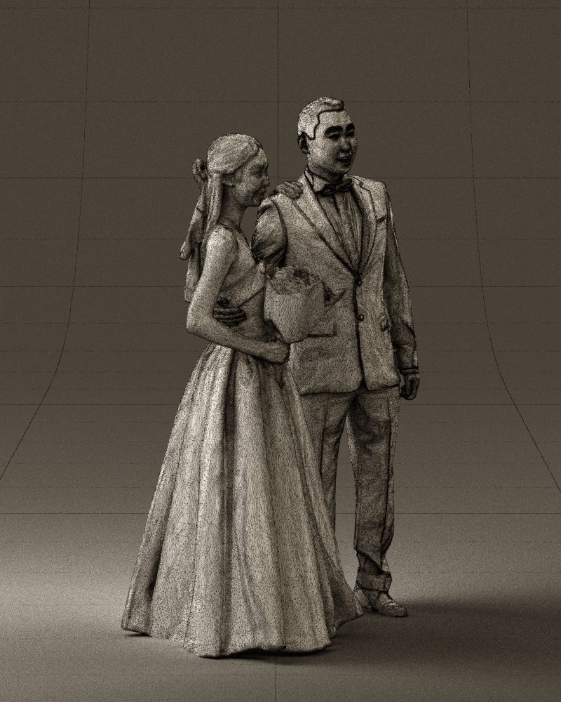 Wedding man and woman 0777 3D model_11