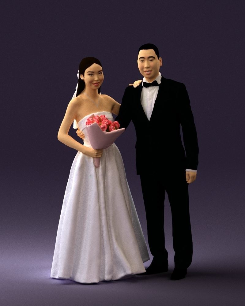 Wedding man and woman 0777 3D model_3
