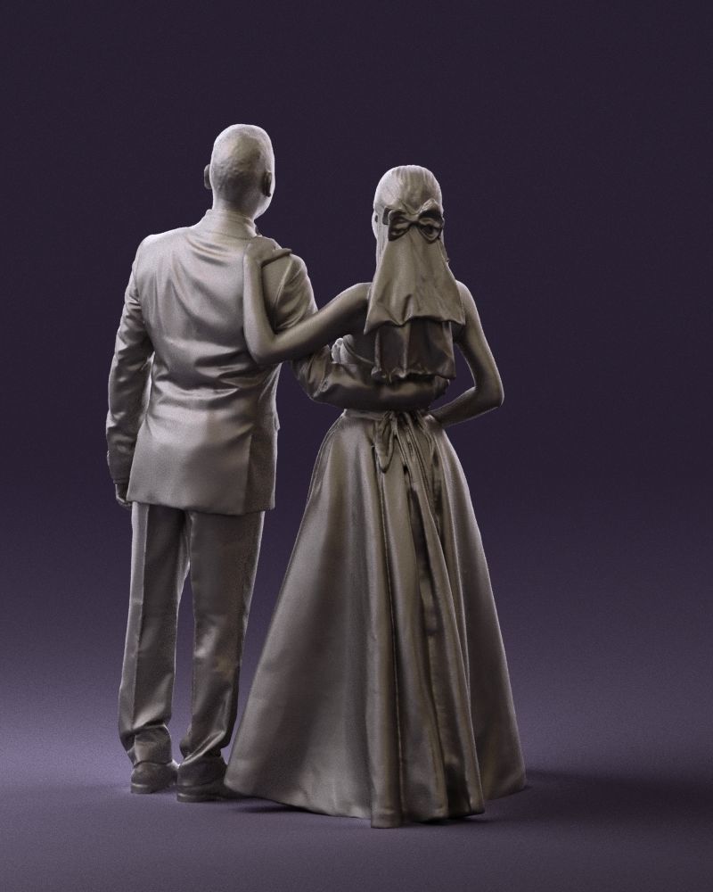 Wedding man and woman 0777 3D model_19
