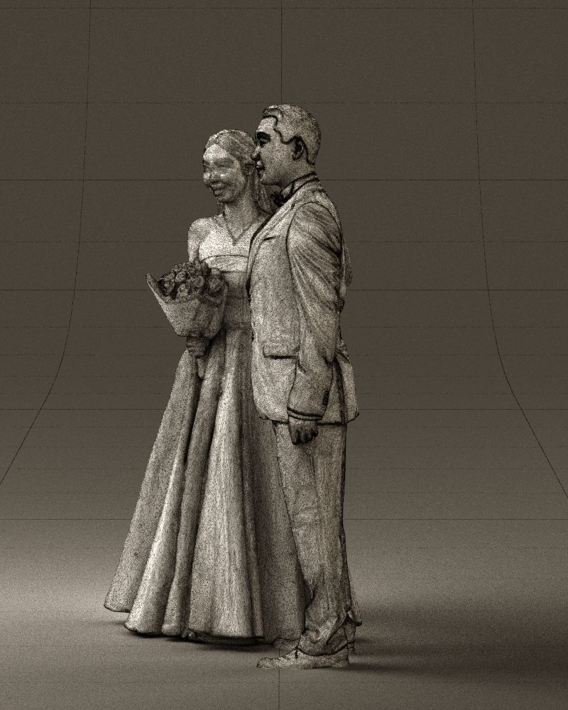 Wedding man and woman 0777 3D model_29