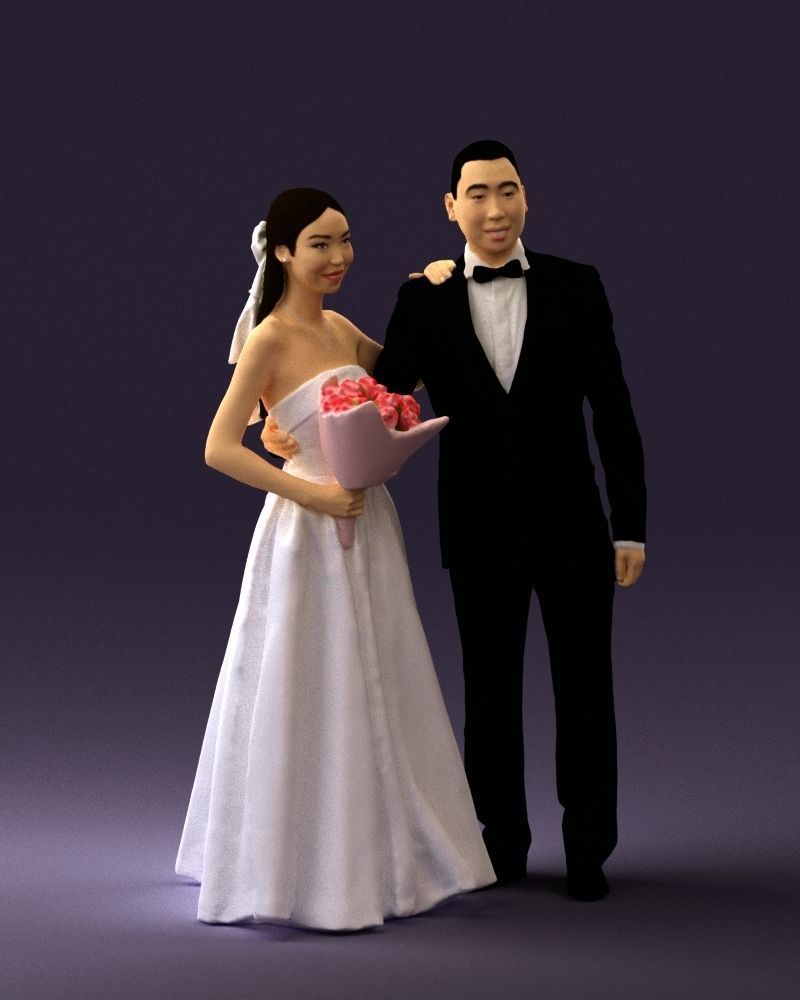 Wedding man and woman 0777 3D model_6