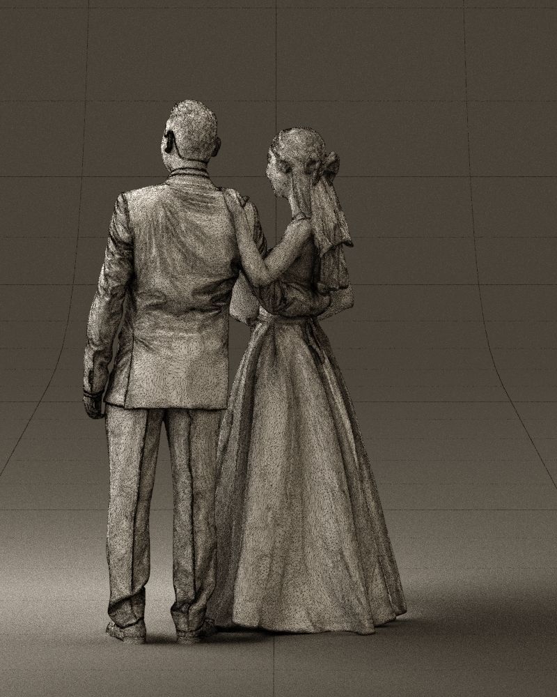 Wedding man and woman 0777 3D model_23