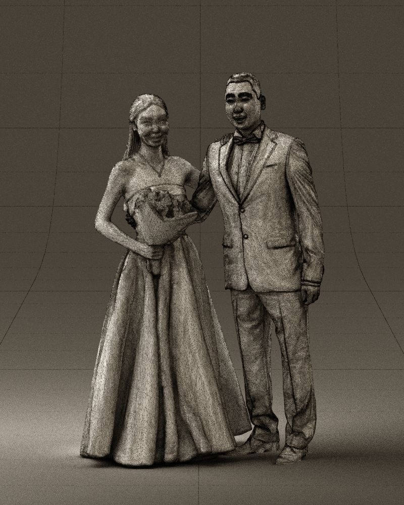 Wedding man and woman 0777 3D model_2