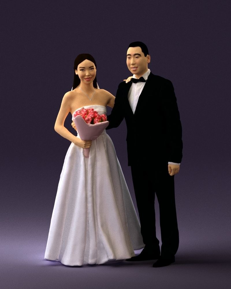 Wedding man and woman 0777 3D model_33
