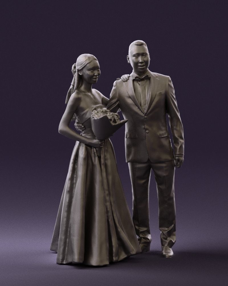 Wedding man and woman 0777 3D model_7