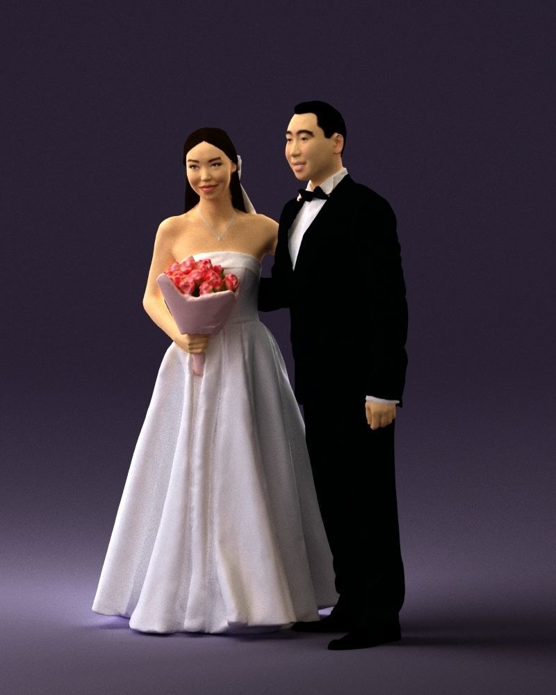 Wedding man and woman 0777 3D model_30