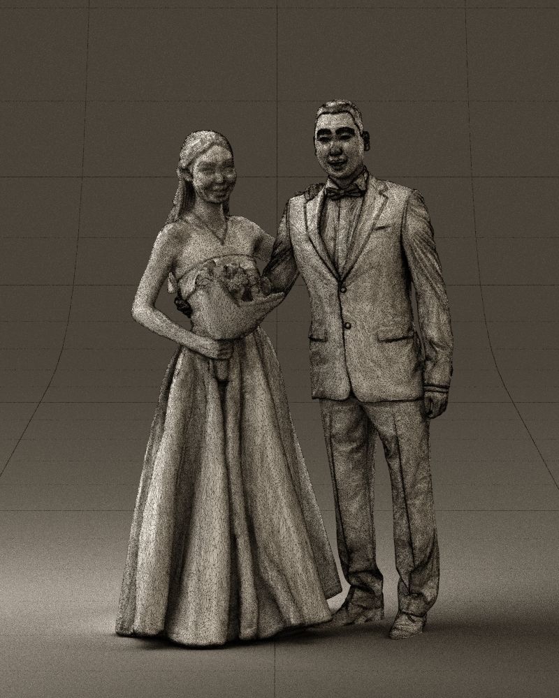 Wedding man and woman 0777 3D model_5