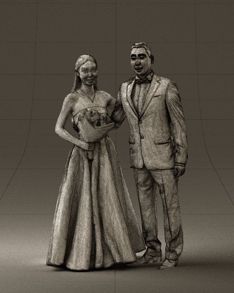 Wedding man and woman 0777 3D model_38