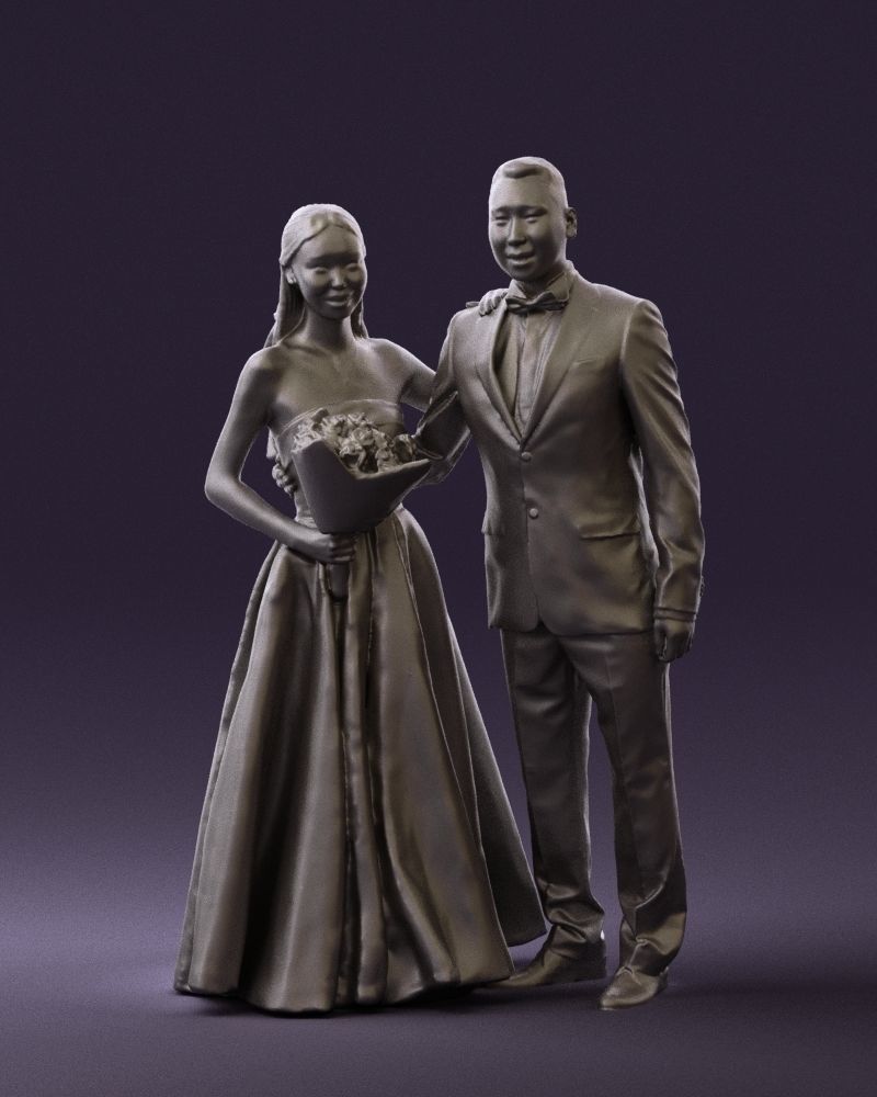 Wedding man and woman 0777 3D model_37