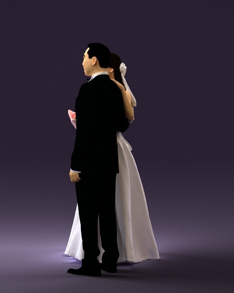 Wedding man and woman 0777 3D model_24