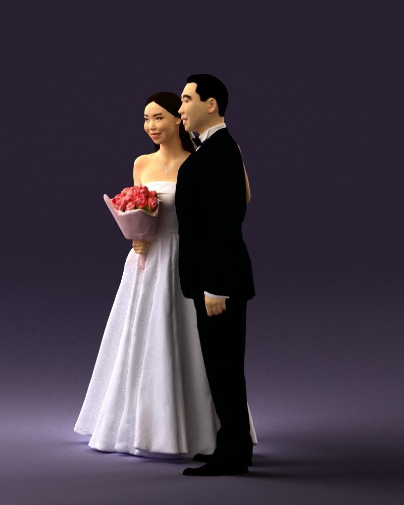 Wedding man and woman 0777 3D model_27