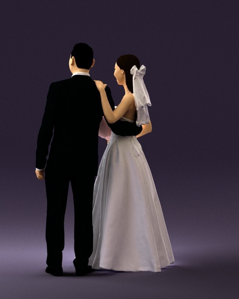 Wedding man and woman 0777 3D model_21