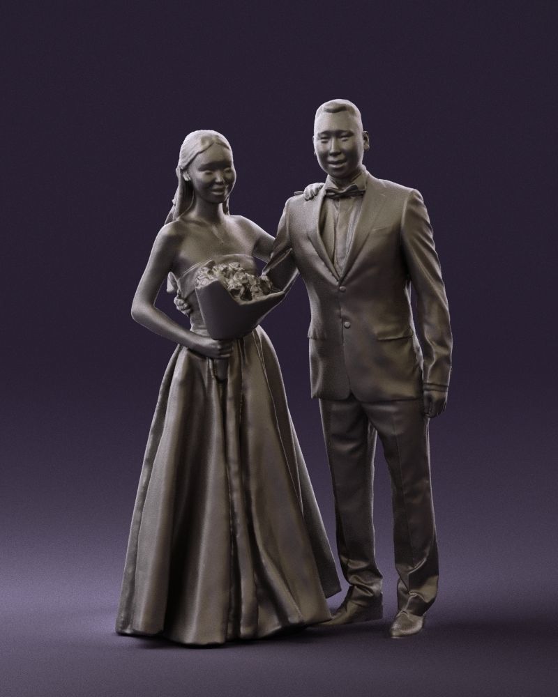 Wedding man and woman 0777 3D model_4