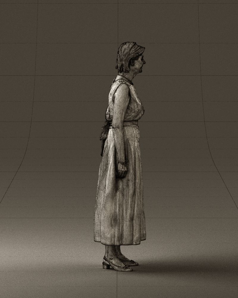 Woman in mint dress 0775 3D model_14