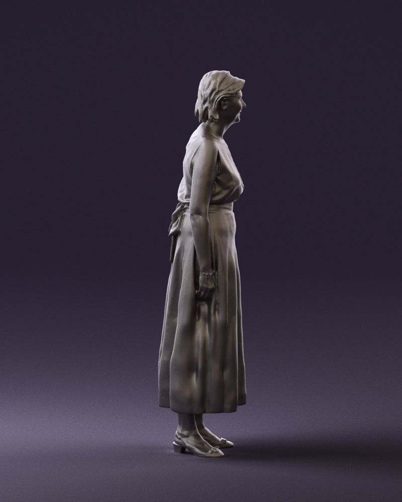 Woman in mint dress 0775 3D model_13