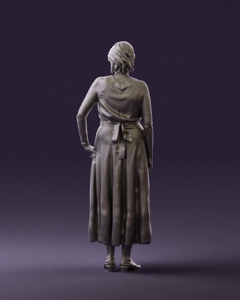 Woman in mint dress 0775 3D model_19