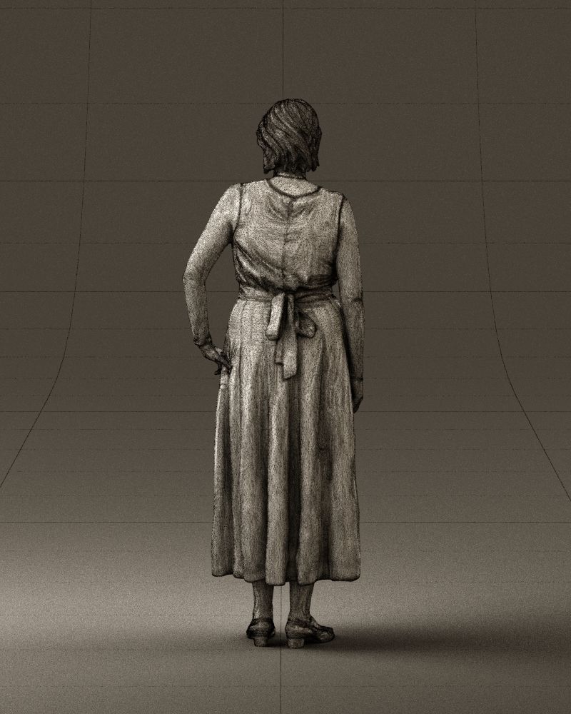 Woman in mint dress 0775 3D model_20