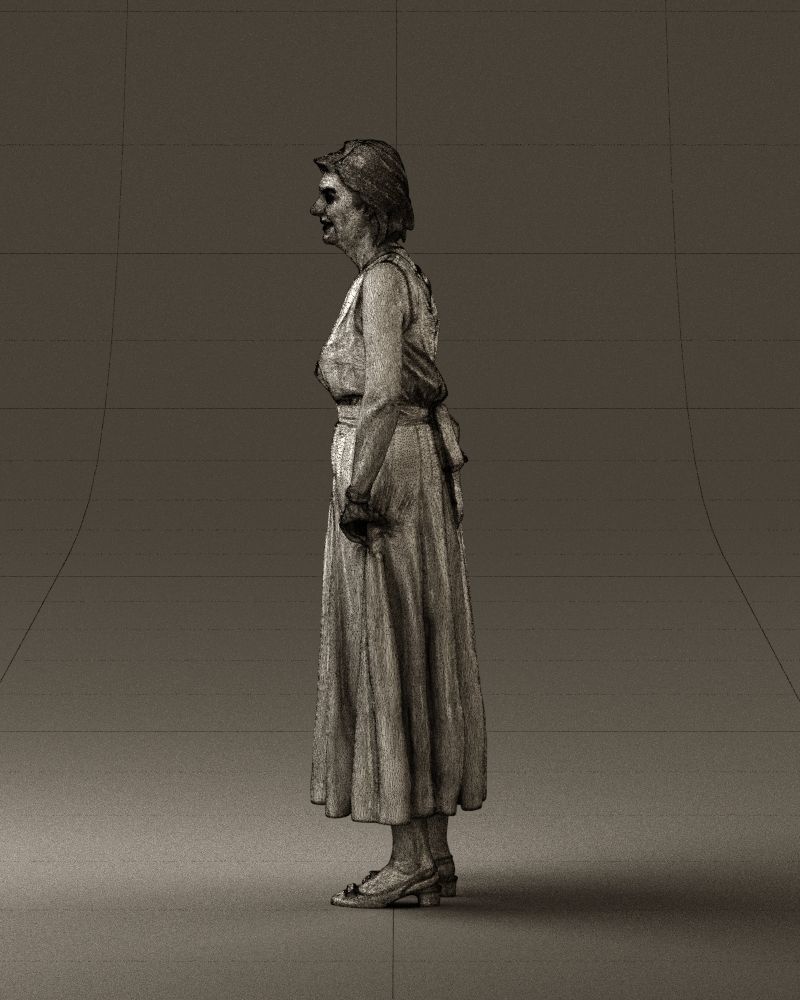 Woman in mint dress 0775 3D model_26