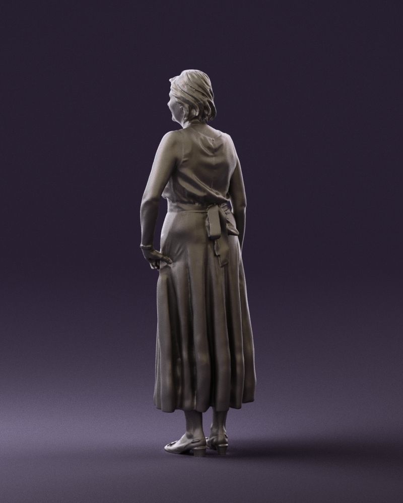 Woman in mint dress 0775 3D model_22