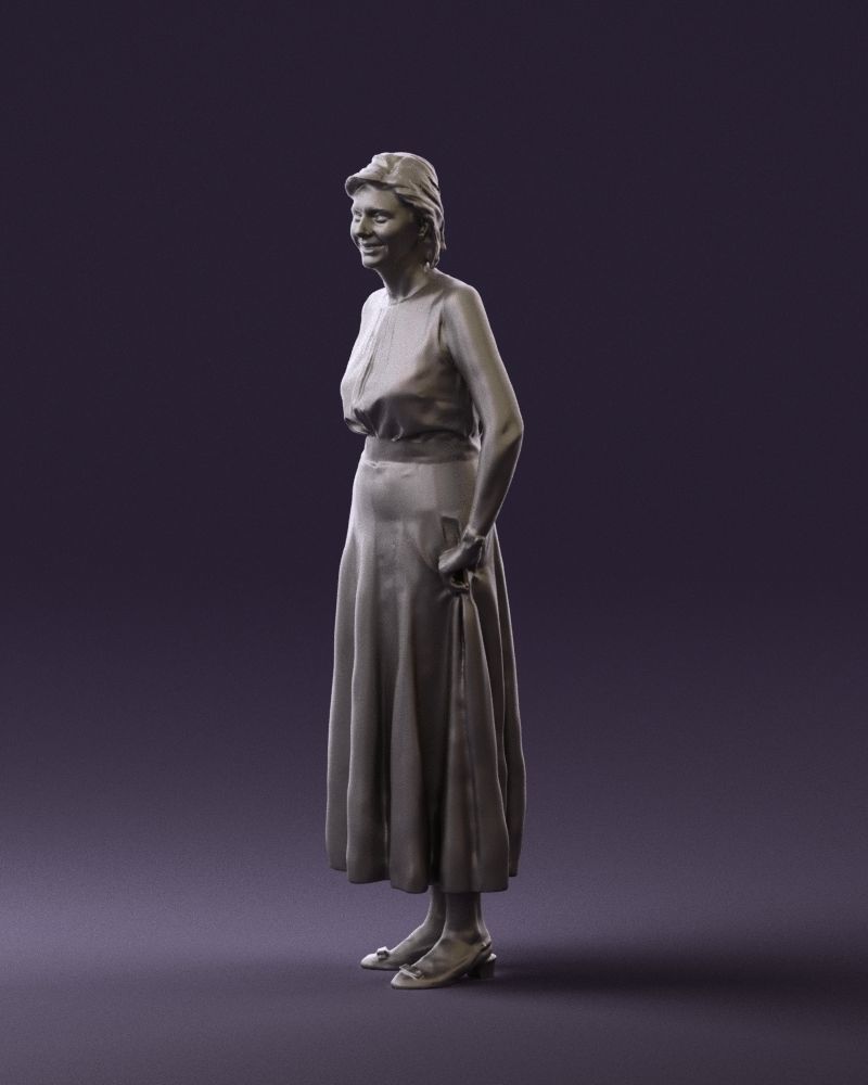 Woman in mint dress 0775 3D model_28