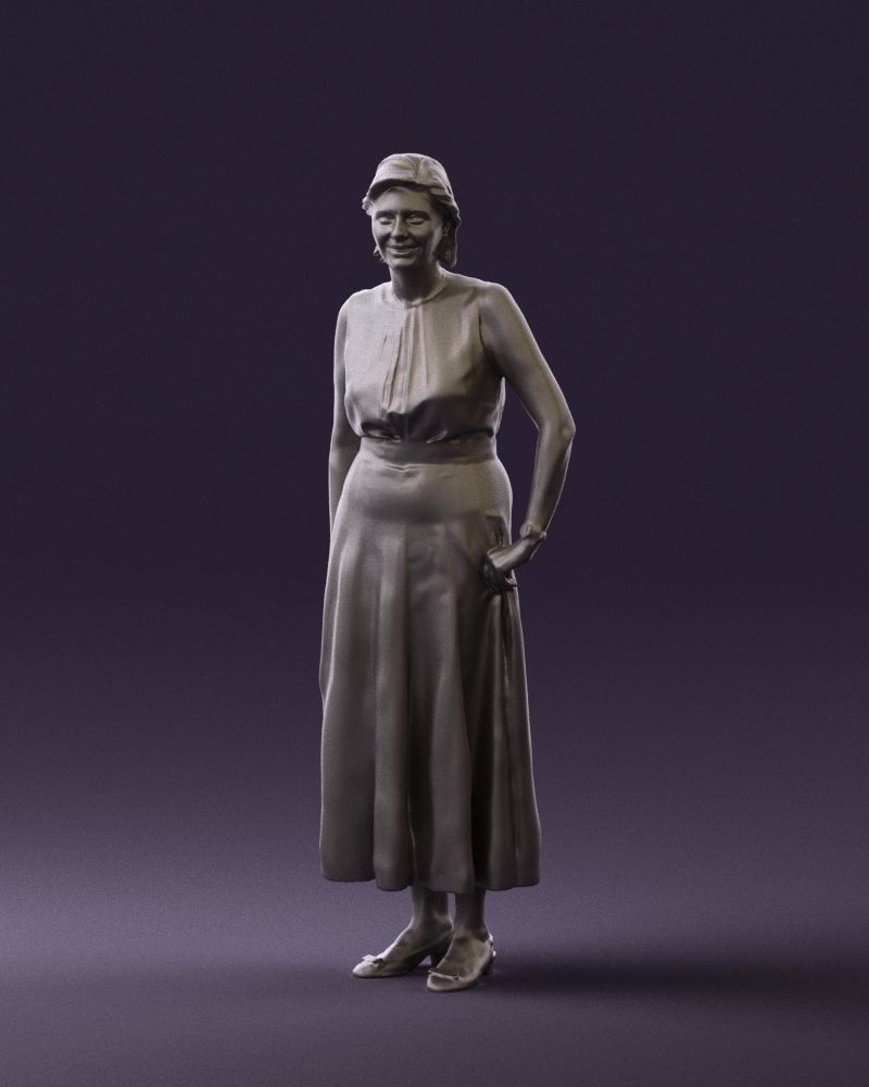 Woman in mint dress 0775 3D model_31